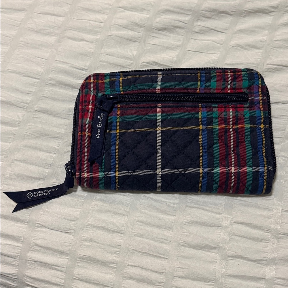 Plaid Quilted Wallet with Zip Closure - Picture 5 of 5